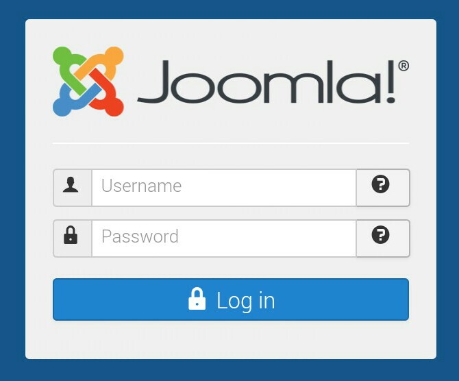 Joomla admin login page
