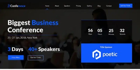 JD Conference - Best One Page Joomla Template 2020